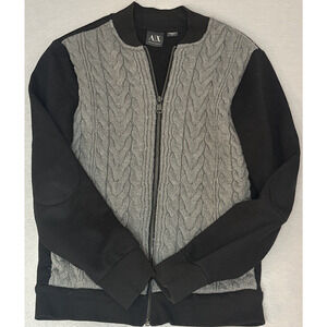 Armani Exchange Wool Blend Cable Knit Full Zip Men’s Jacket Size A